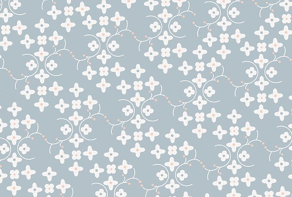Muster aus weißen Blumen und rosa Punkten auf blauem Hintergrund t00159p 600x406 - Muster aus weißen Blumen und rosa Punkten auf blauem Hintergrund