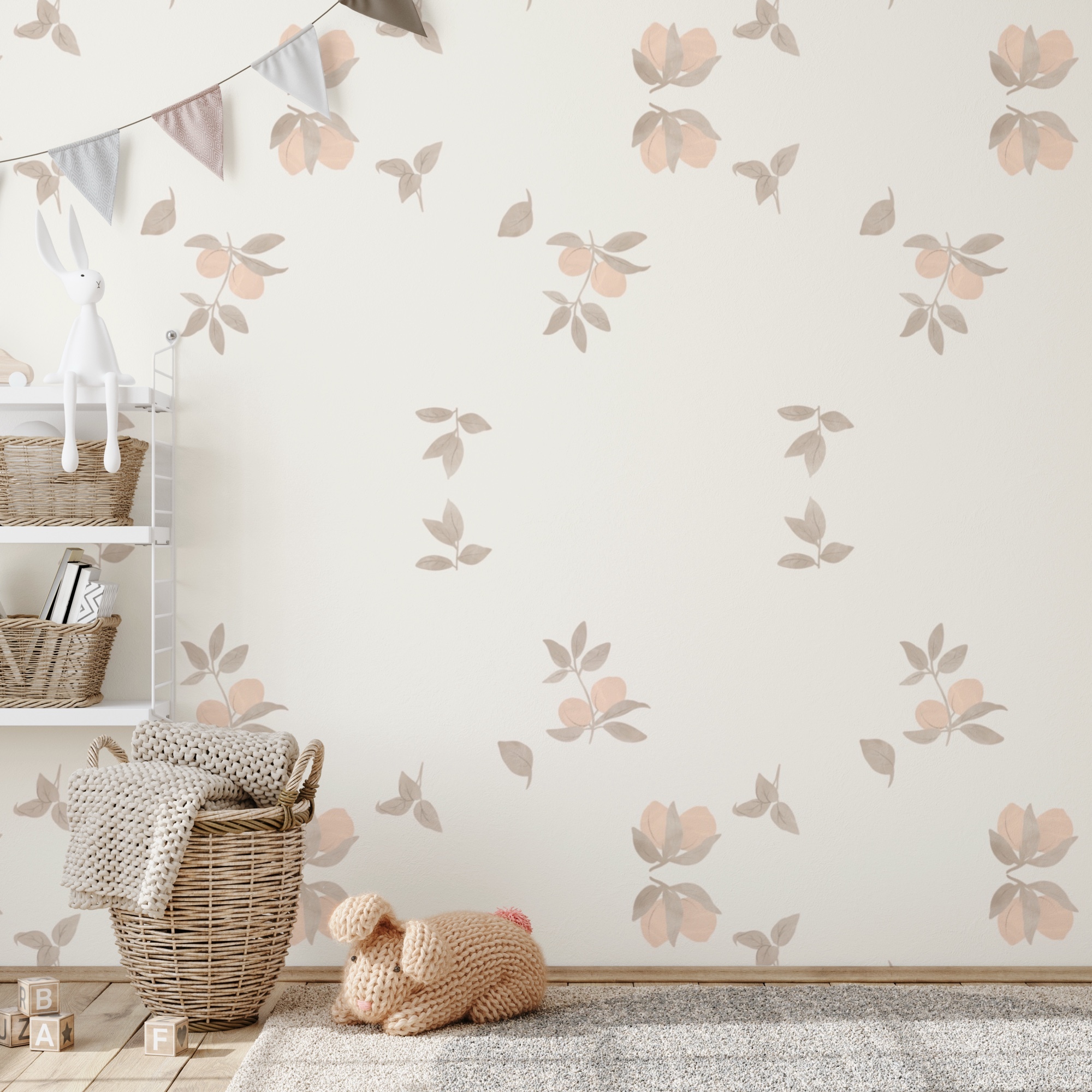 Muster aus Blättern und Blumen