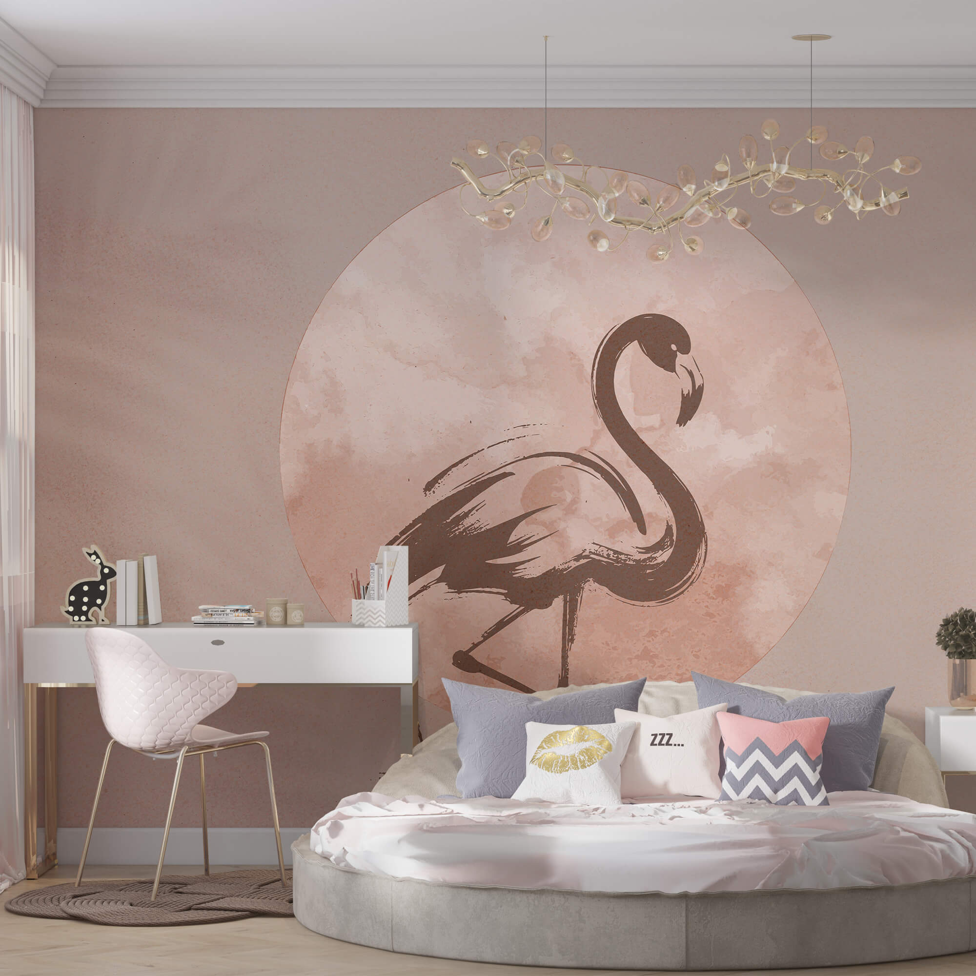 Flamingo Zeichnung auf Papier