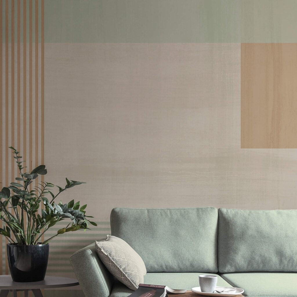 Abstrakte Formen und sanfte Farben verschmelzen