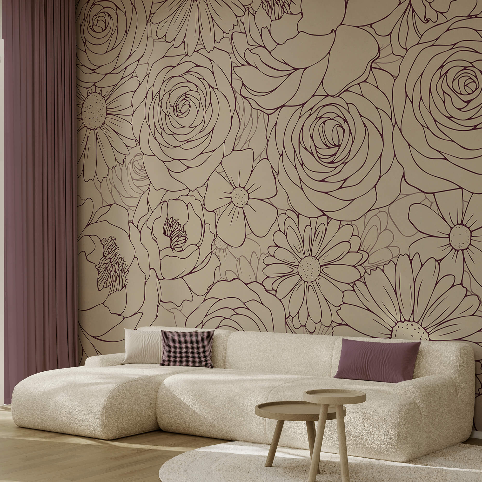 Florales Muster in sanften Farbtönen