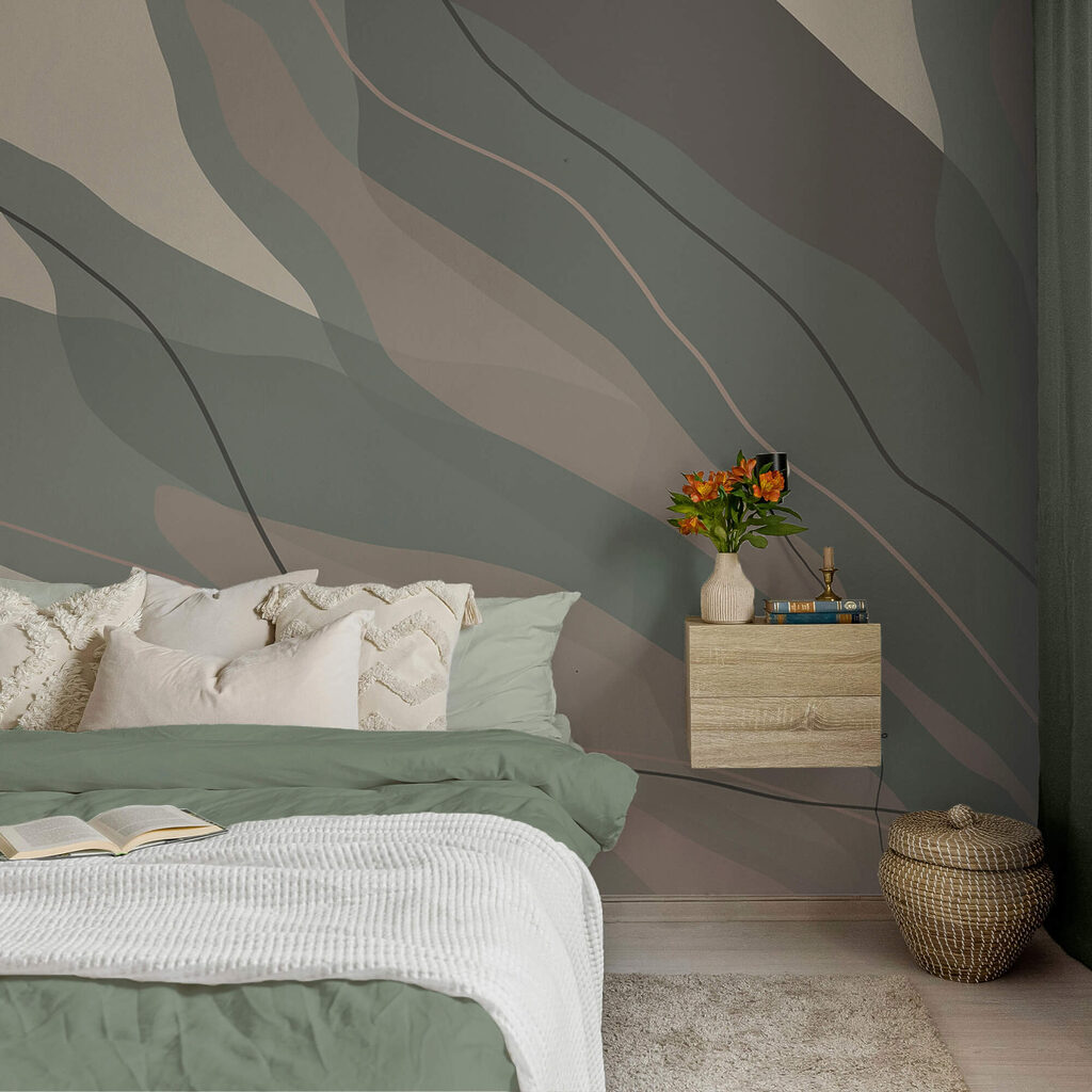 Fließende Formen in sanften Farbtönen