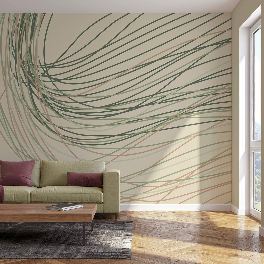 Fließende Linien in sanften Pastelltönen