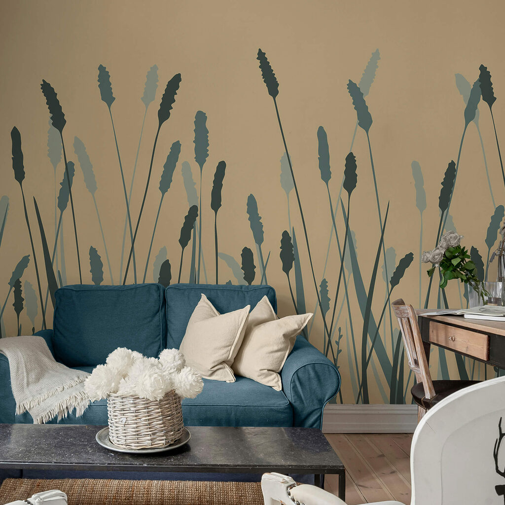 Sanfte grüne Wellen, die sich anmutig wiegen