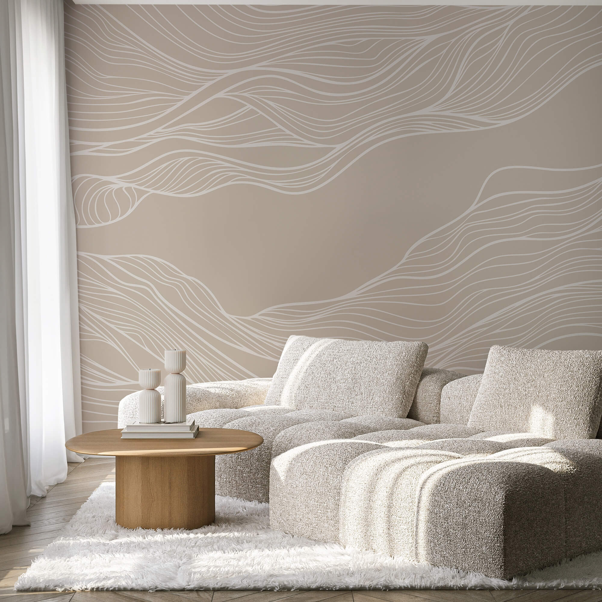 Weiße Linien auf braunem Hintergrund