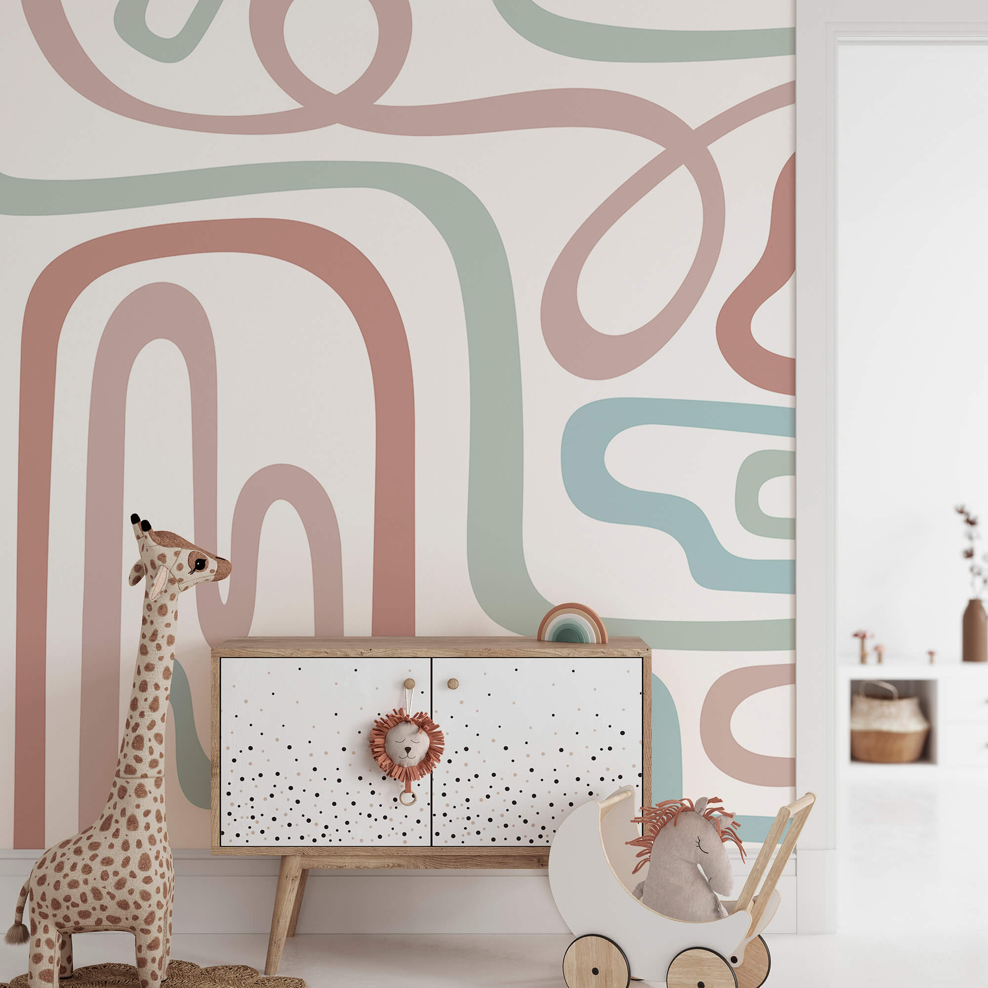 Bunte Linien auf weißem Hintergrund