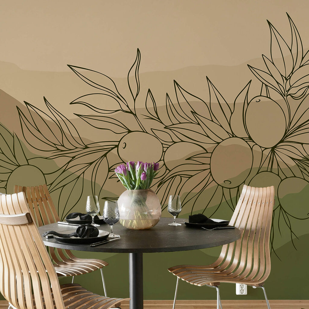 Zeichnung einer Frucht auf einem Zweig