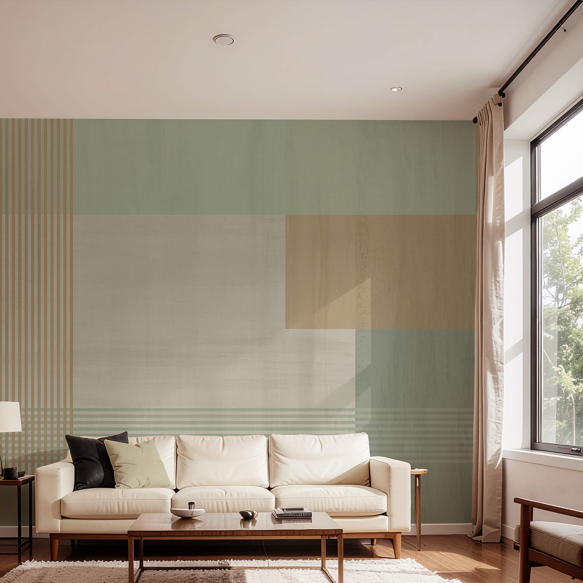 Abstrakte Formen und sanfte Farben verschmelzen