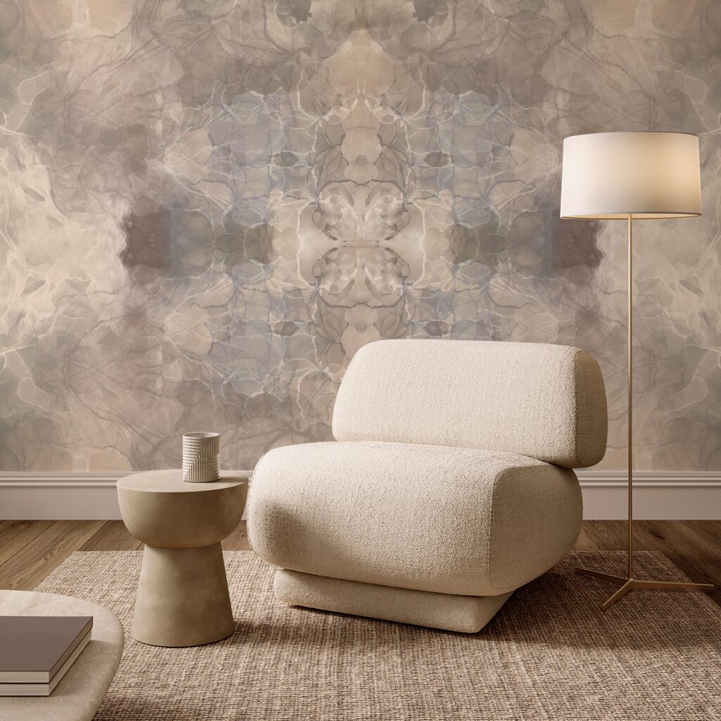 Fließende Formen in sanften Farbtönen