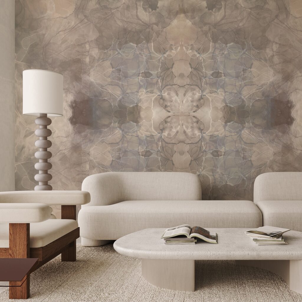 Fließende Formen in sanften Farbtönen