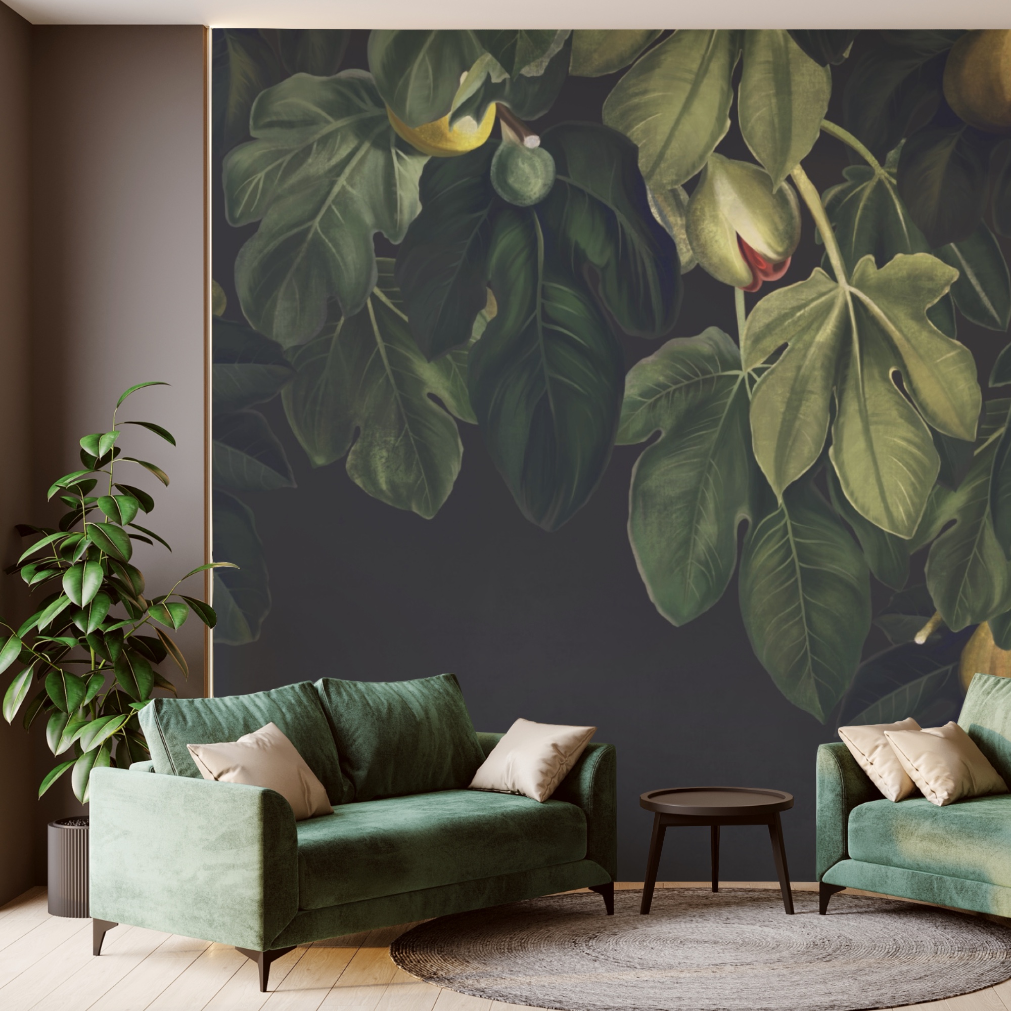 Üppiges Laub mit lebhaftem Fruchtansatz