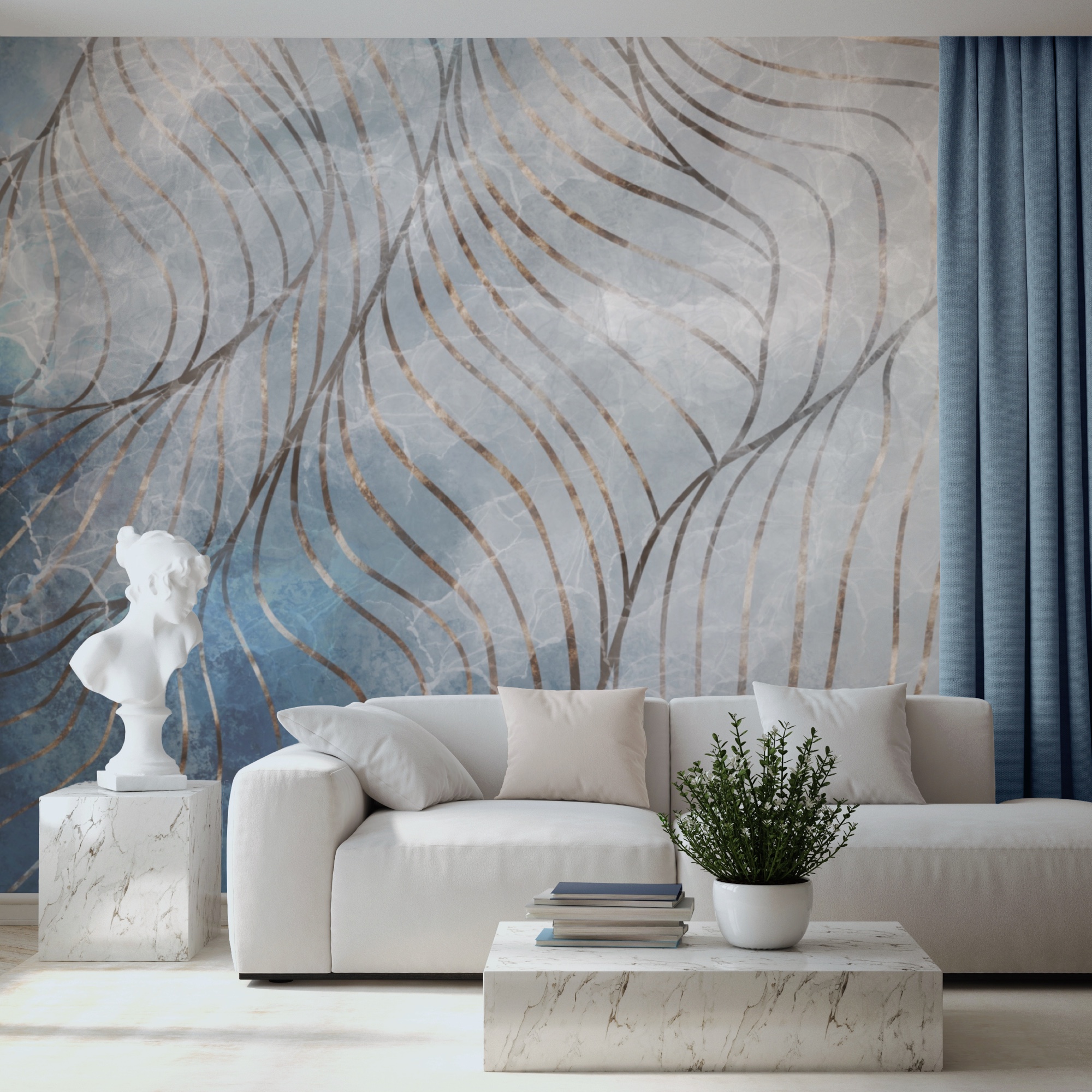 Elegante Kurven in kühlen Farben