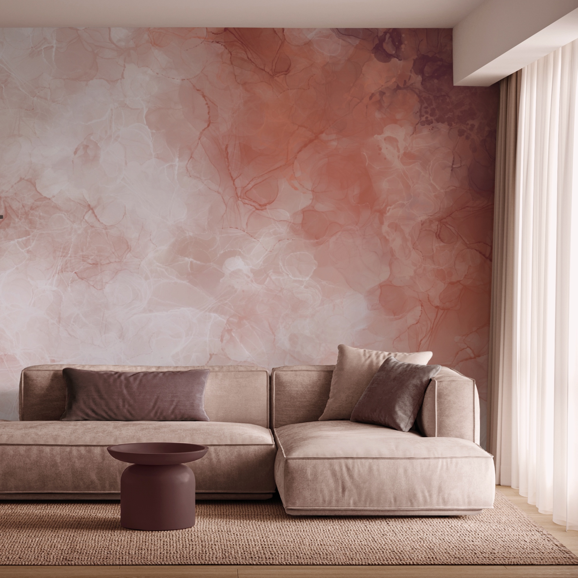 Sanfte Farbtöne mischen sich in sanften Wellen