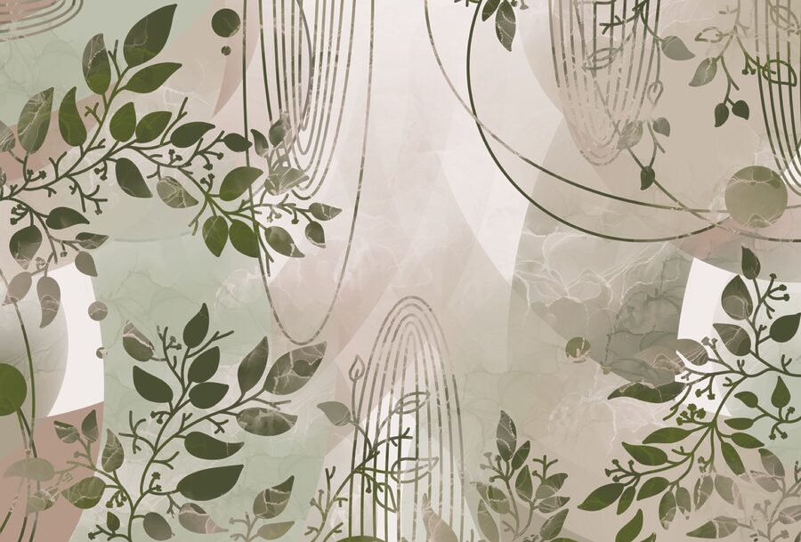 Von der Natur inspiriertes abstraktes Design in Grüntönen