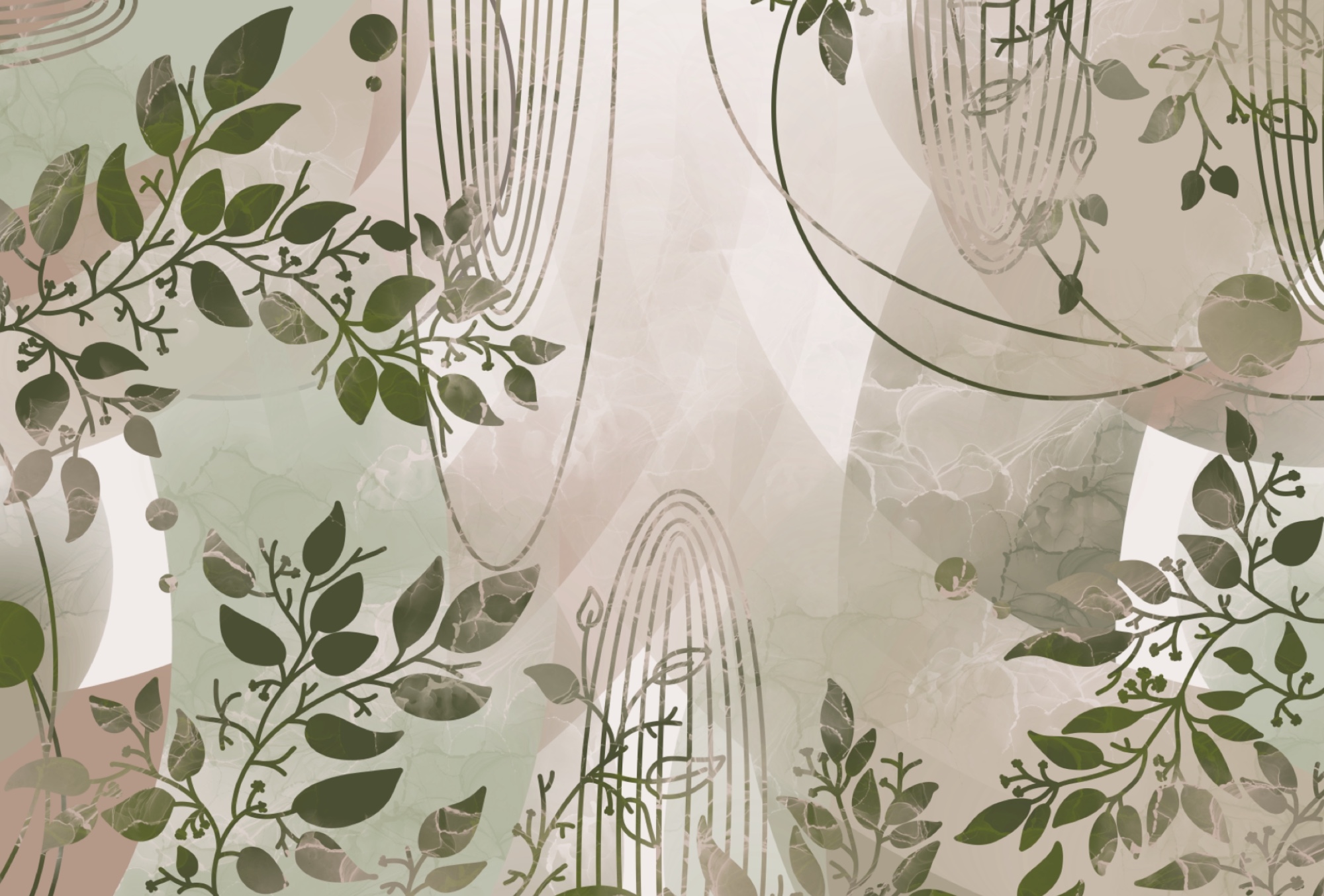 Nature-inspired abstract design in greens