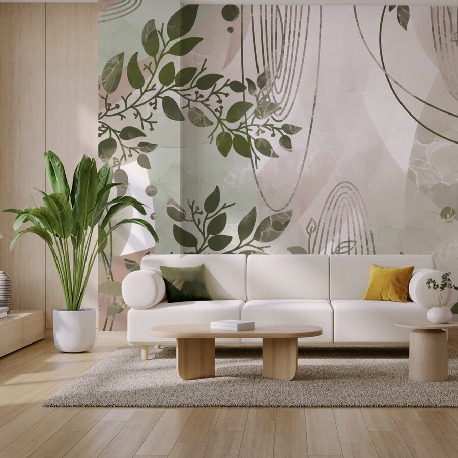 Von der Natur inspiriertes abstraktes Design in Grüntönen