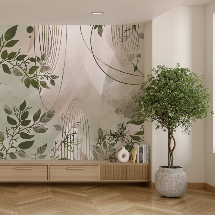 Von der Natur inspiriertes abstraktes Design in Grüntönen