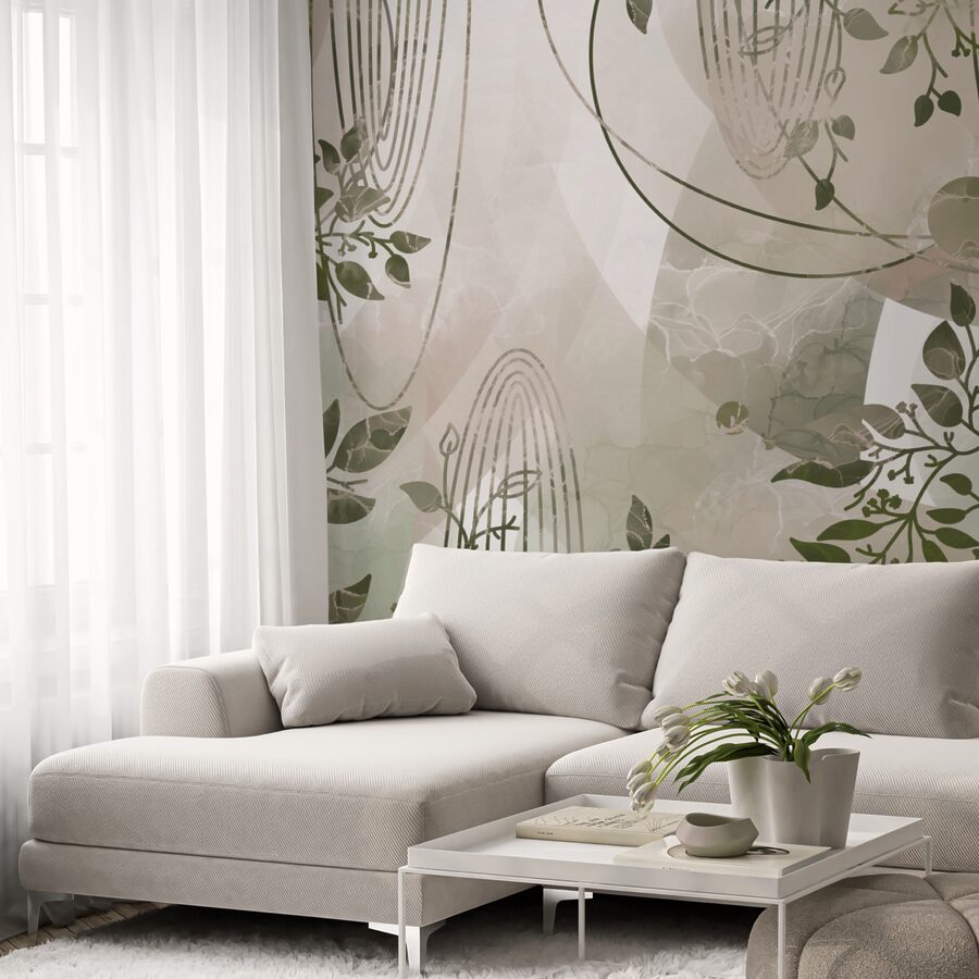 Von der Natur inspiriertes abstraktes Design in Grüntönen