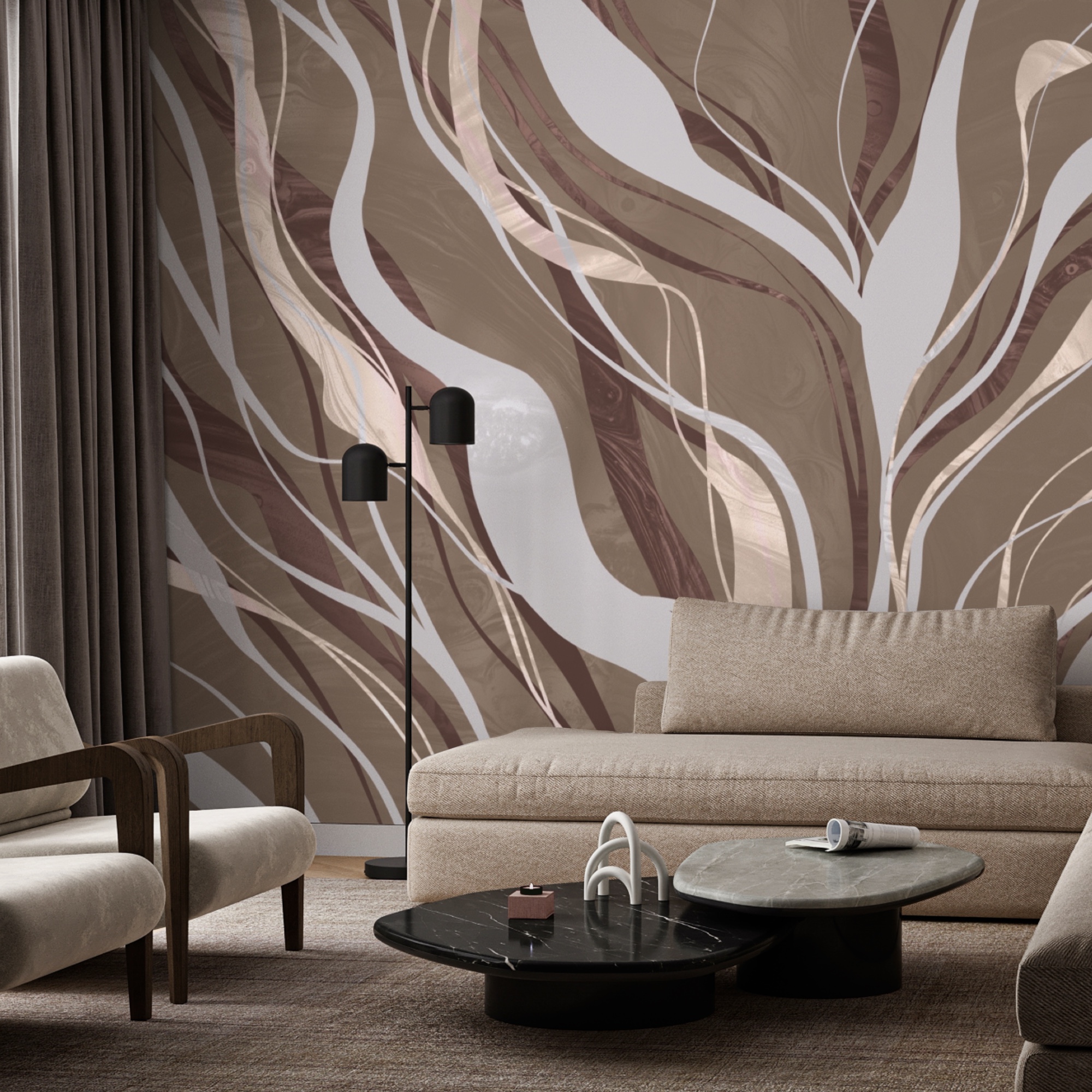 Braune und weiße Strudel