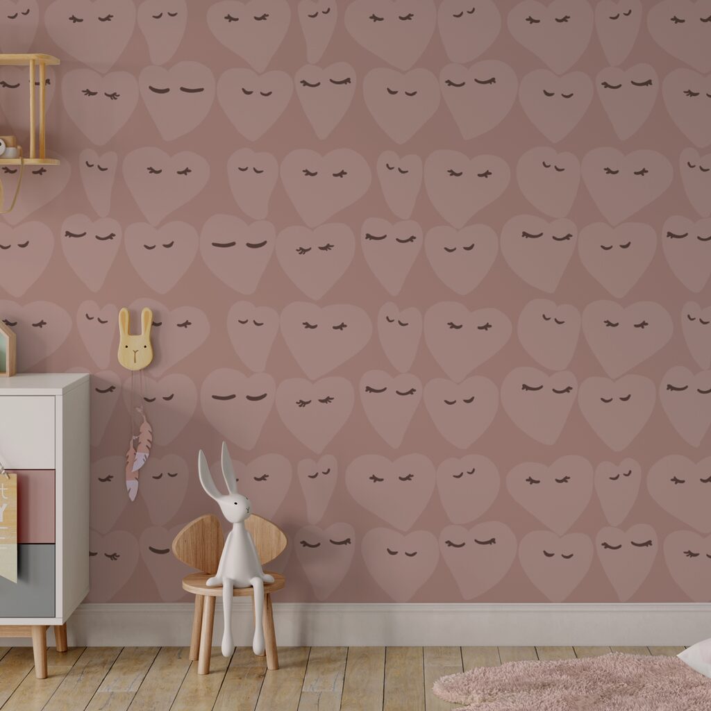 Herzmuster mit verspielten Ausdrücken