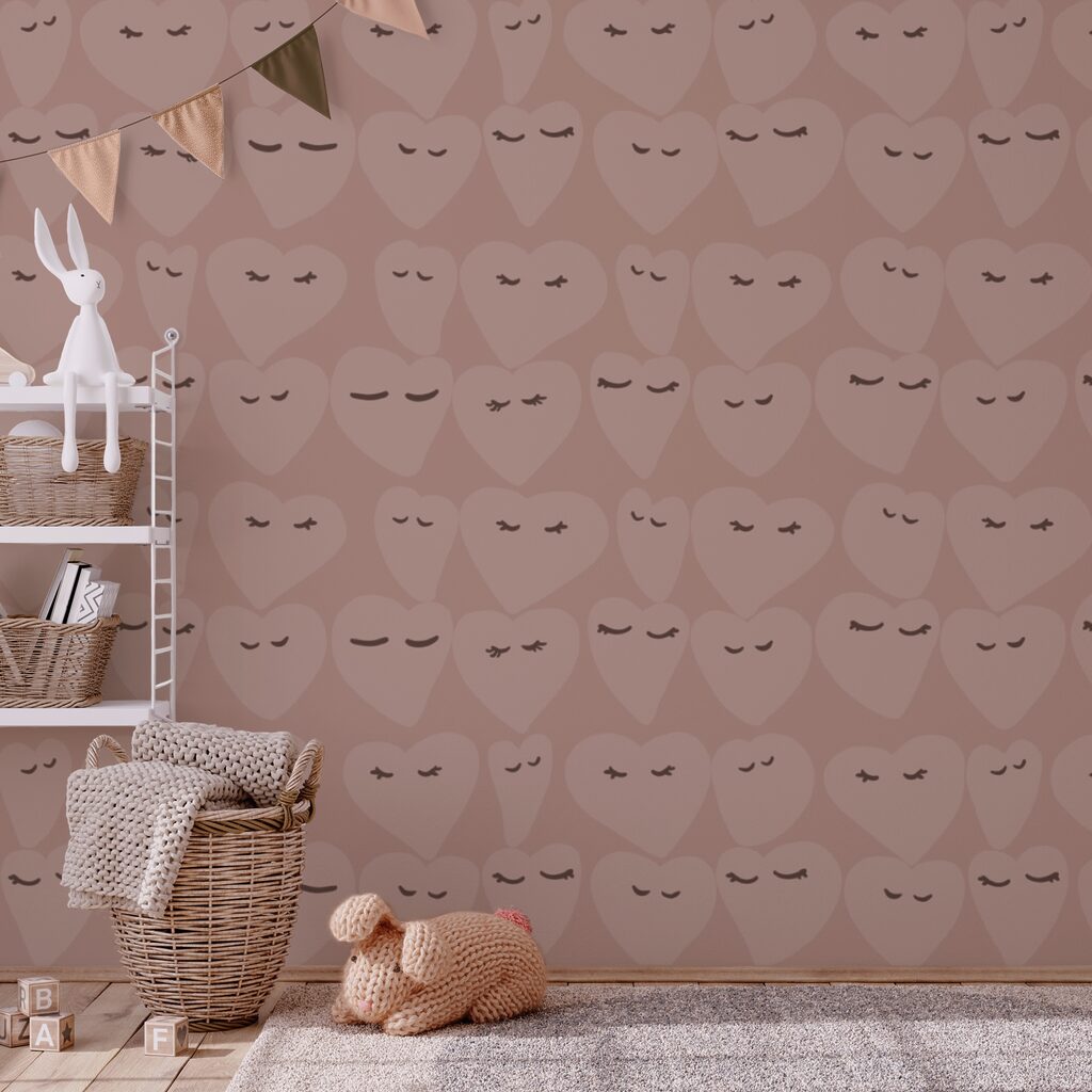 Herzmuster mit verspielten Ausdrücken