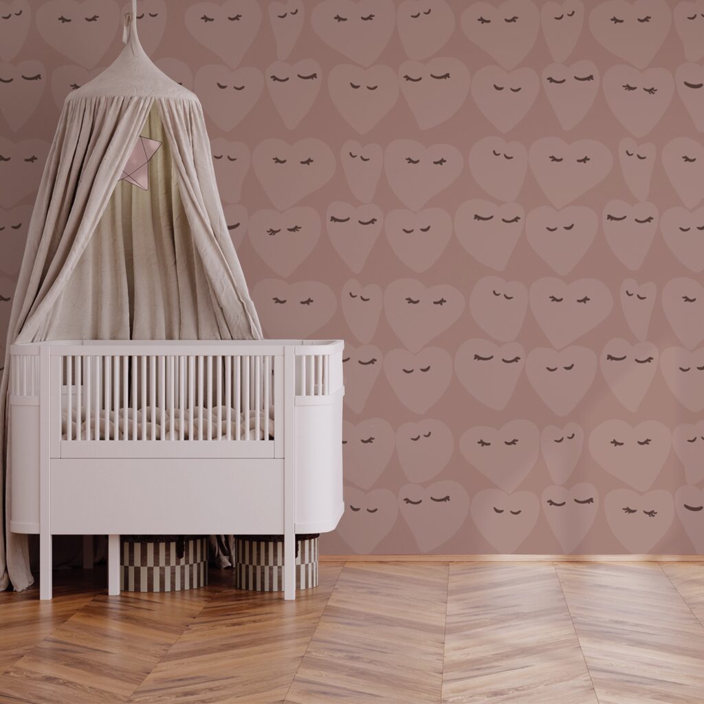 Herzmuster mit verspielten Ausdrücken