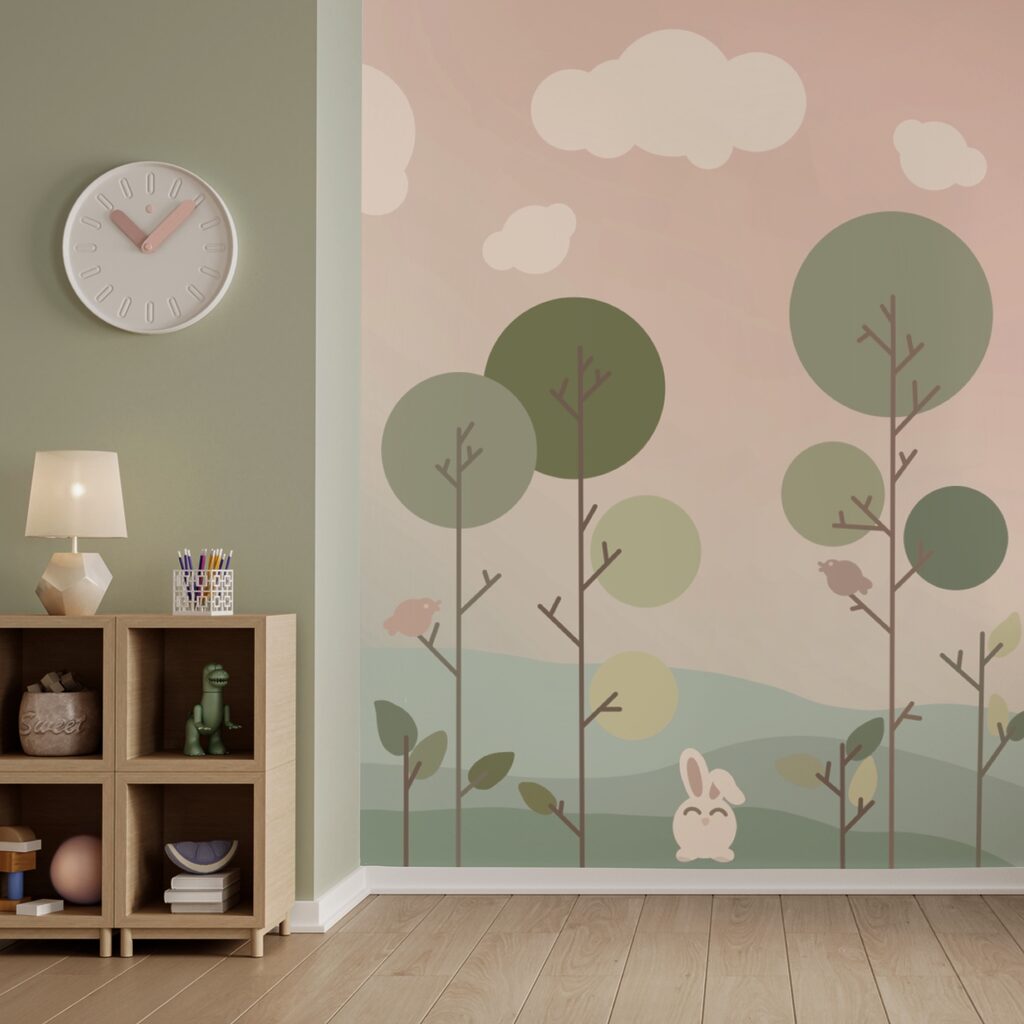 Gruppe von Hasen und Bäumen Gruppe von Hasen und Bäumen