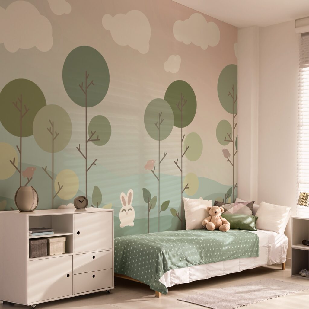 Gruppe von Hasen und Bäumen Gruppe von Hasen und Bäumen