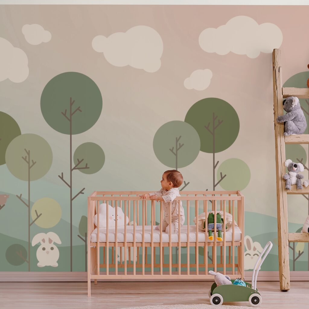 Gruppe von Hasen und Bäumen Gruppe von Hasen und Bäumen