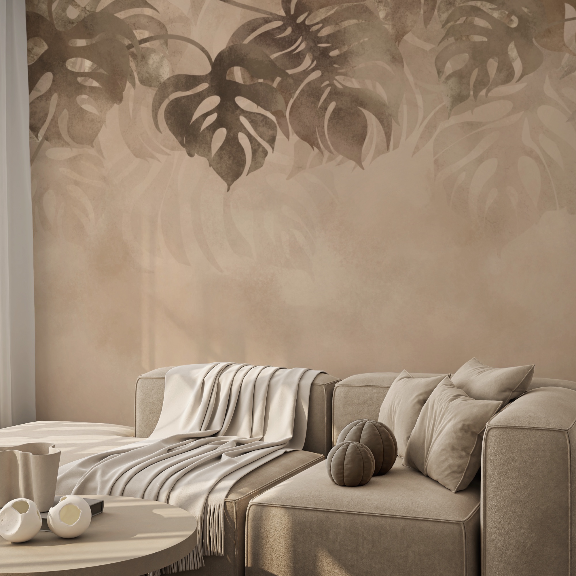 Elegantes Blattwerk auf weichem Hintergrund