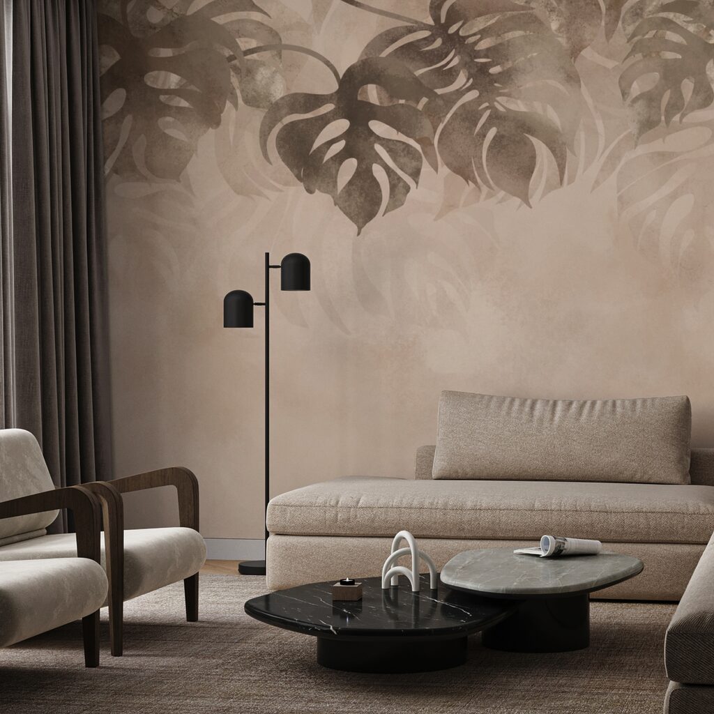 Elegantes Blattwerk auf weichem Hintergrund