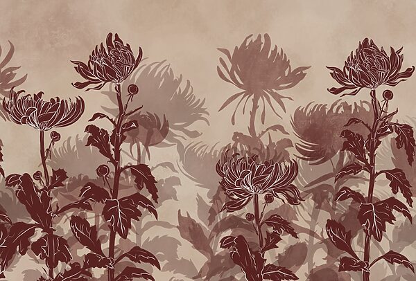 Zeichnung von Blumen und Blättern Zeichnung von Blumen und Blättern