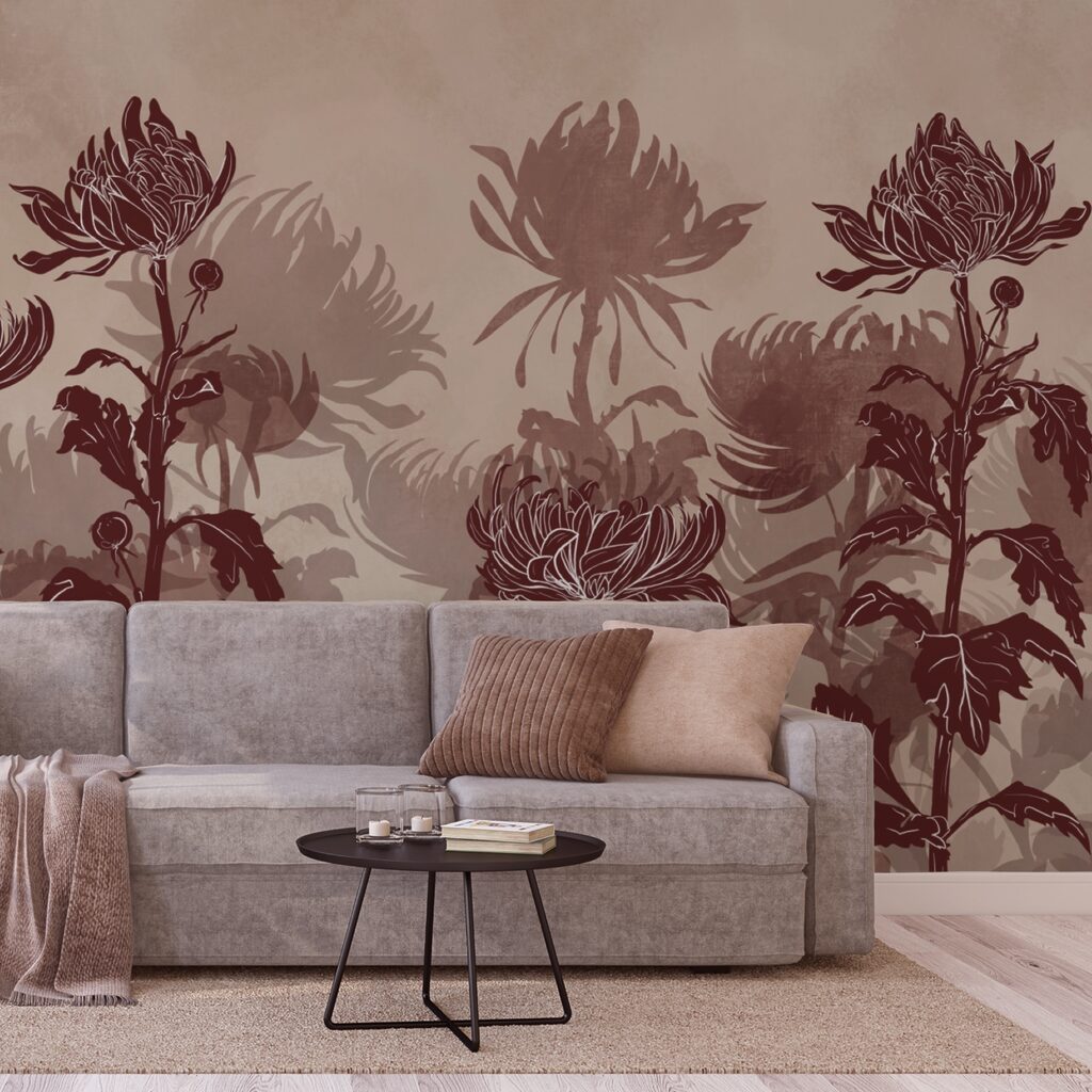 Zeichnung von Blumen und Blättern Zeichnung von Blumen und Blättern