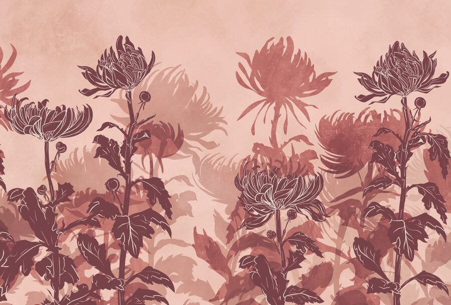Zeichnung von Blumen und Blättern