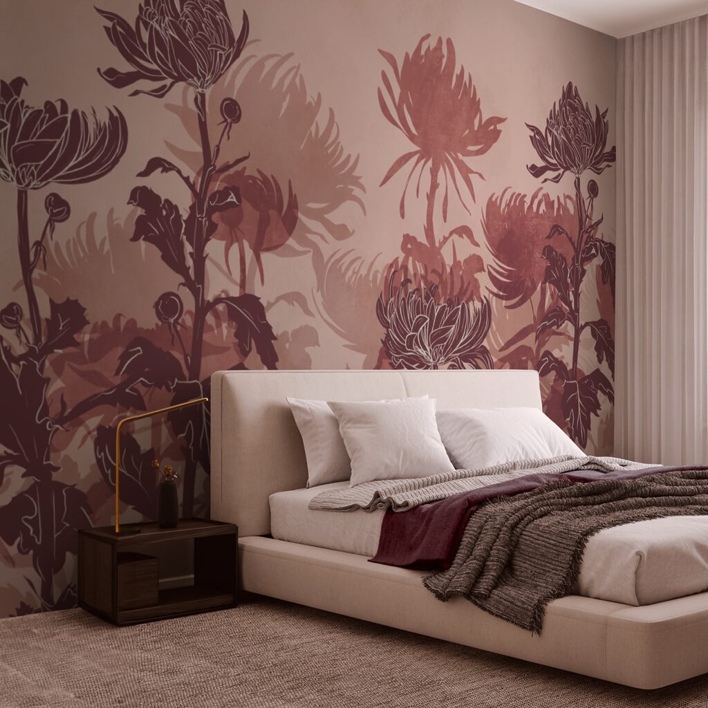 Zeichnung von Blumen und Blättern