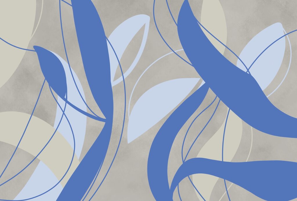 Blaue und weiße Wirbel auf grauem Hintergrund Blaue und weiße Wirbel auf grauem Hintergrund