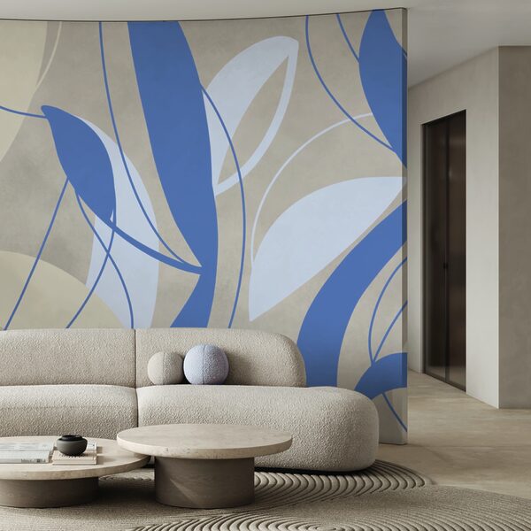 Blaue und weiße Wirbel auf grauem Hintergrund Blaue und weiße Wirbel auf grauem Hintergrund