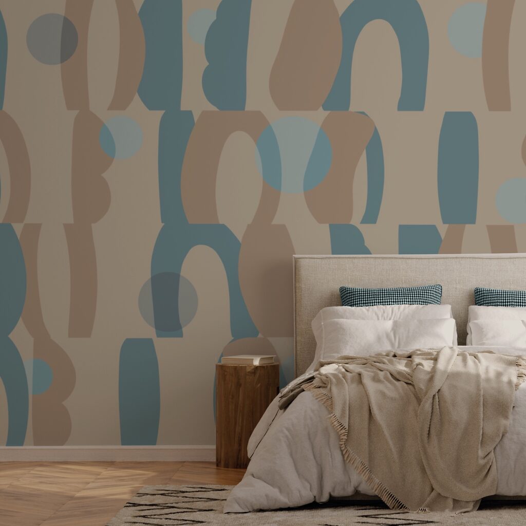 Muster aus blauen und braunen Formen Muster aus blauen und braunen Formen