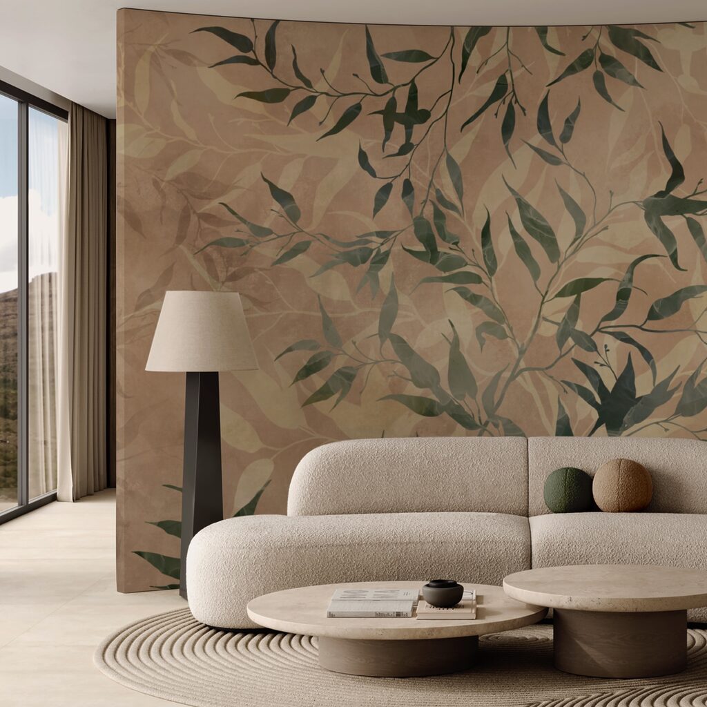 Natürliches Laub auf strukturiertem Hintergrund