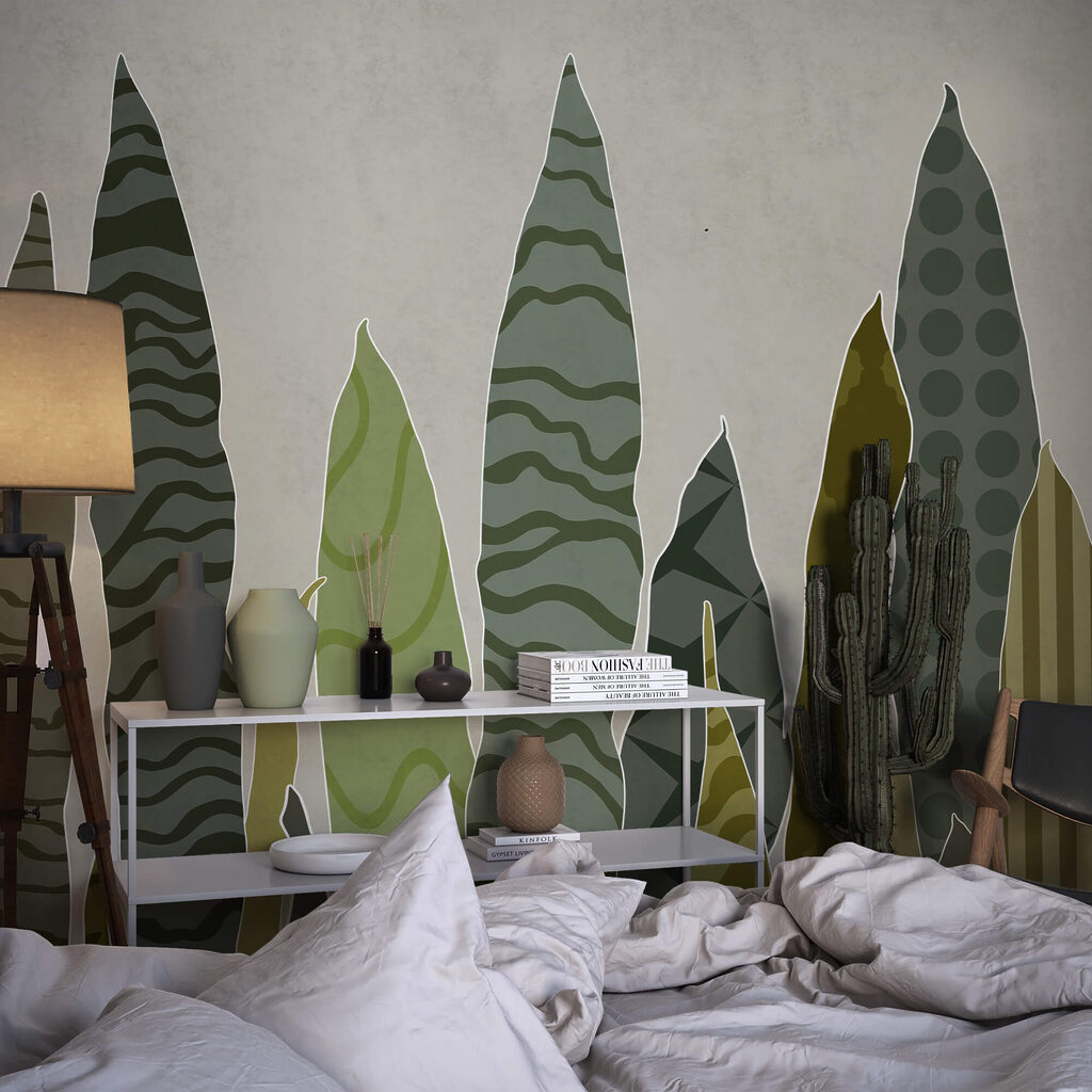 Gruppe von grünen Blättern Gruppe von grünen Blättern