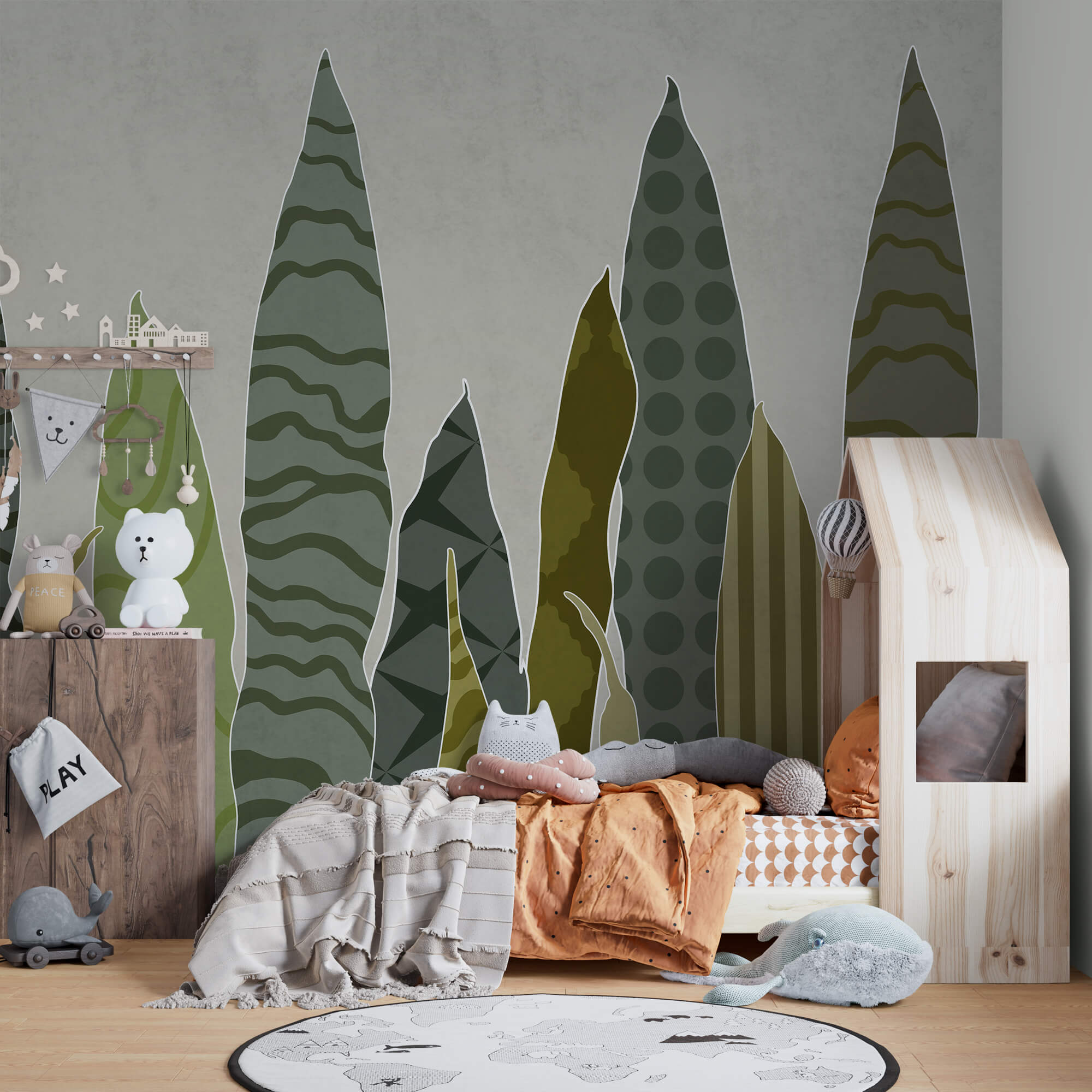 Gruppe von grünen Blättern Gruppe von grünen Blättern