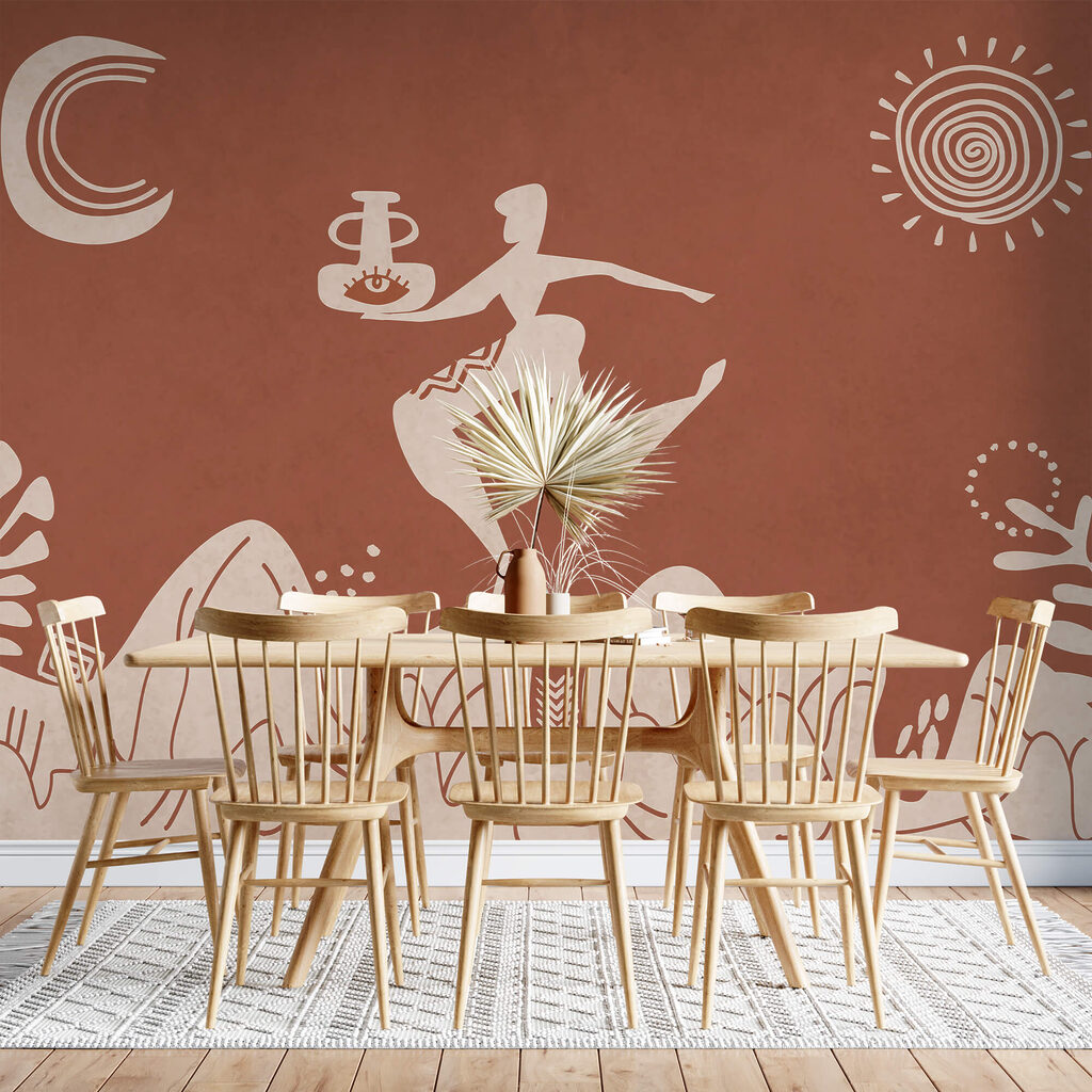 Zeichnung eines Mannes, der einen Topf hält, und eines Topfes auf einem Berg Zeichnung eines Mannes, der einen Topf hält, und eines Topfes auf einem Berg