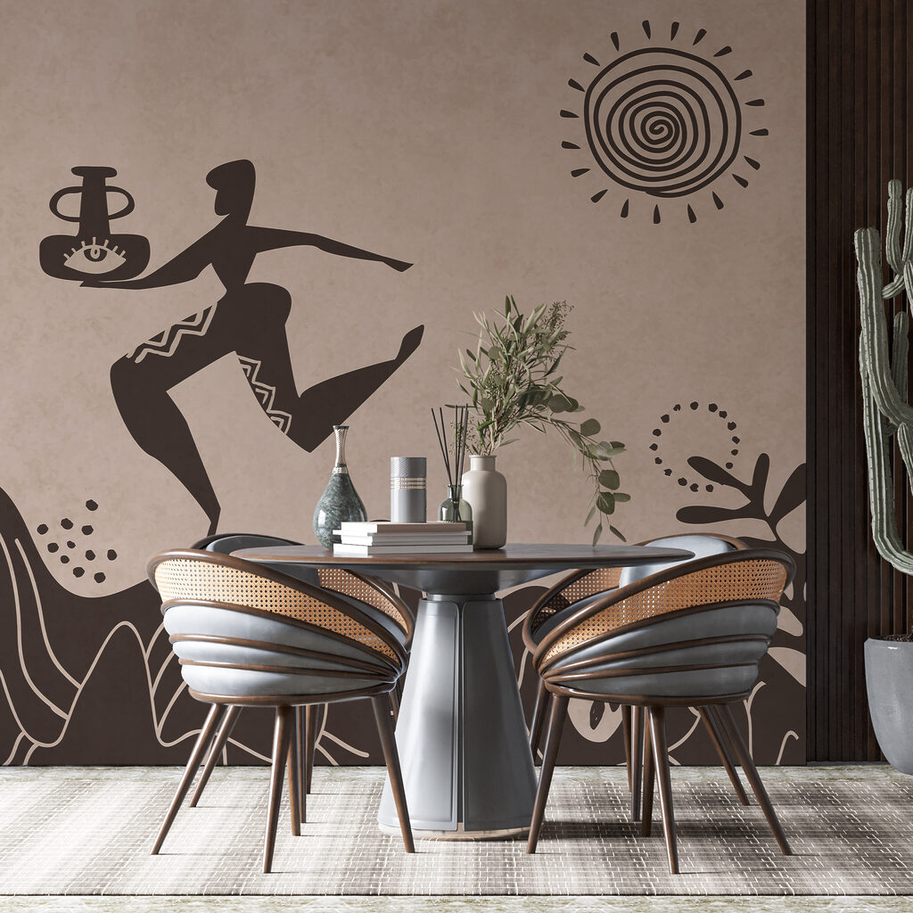 Zeichnung eines Mannes, der einen Topf hält, und eines Topfes auf einem Berg Zeichnung eines Mannes, der einen Topf hält, und eines Topfes auf einem Berg