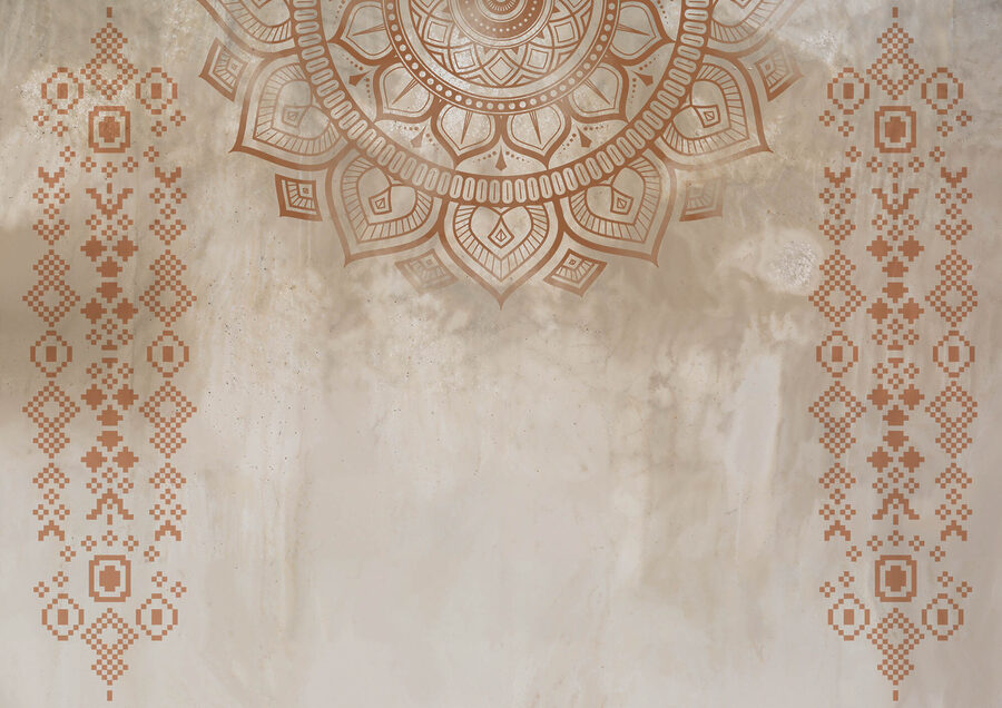 Weißes und braunes Mandala