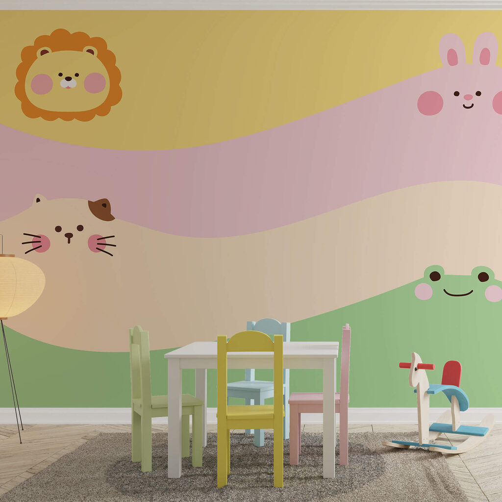 Tiergruppe mit Löwe und Löwe