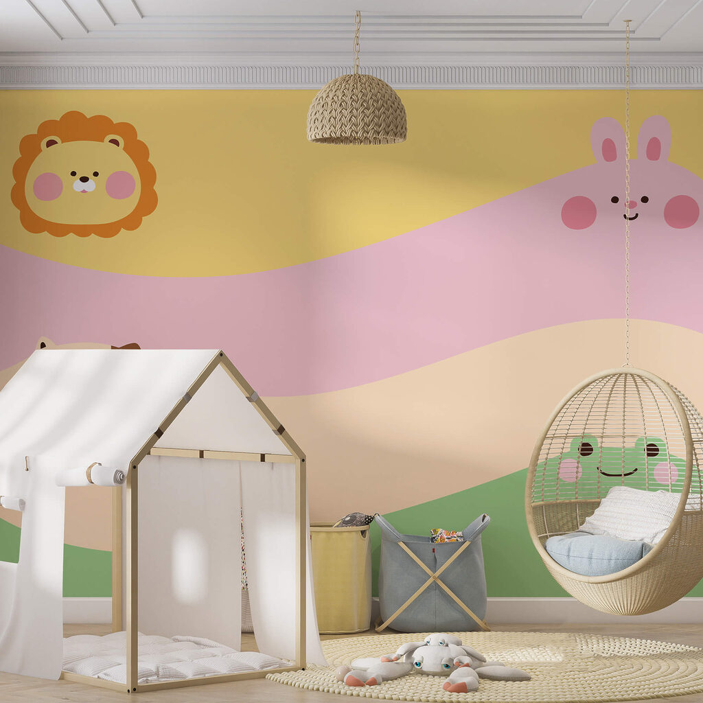 Tiergruppe mit Löwe und Löwe