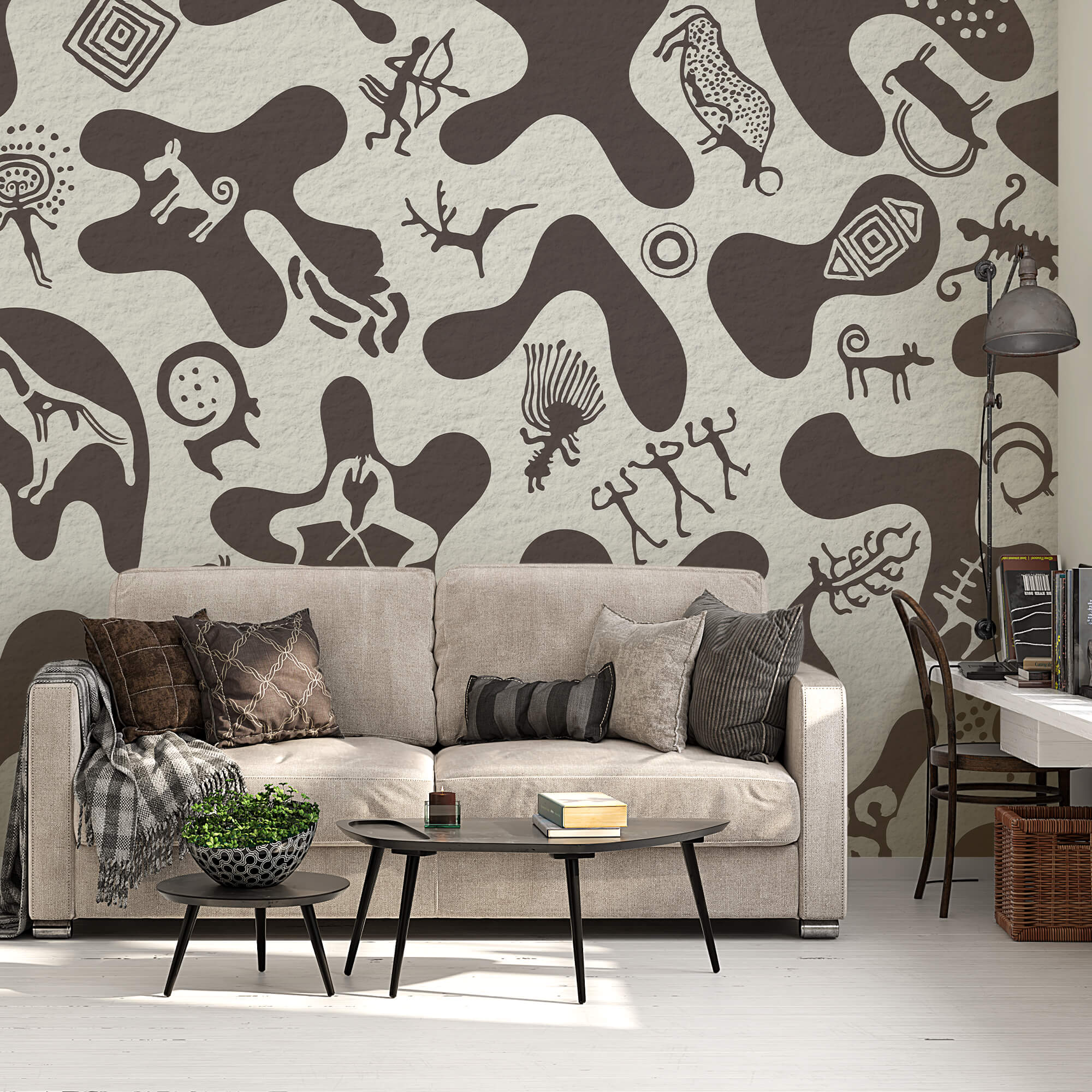 Muster von Zeichnungen auf einer Fläche