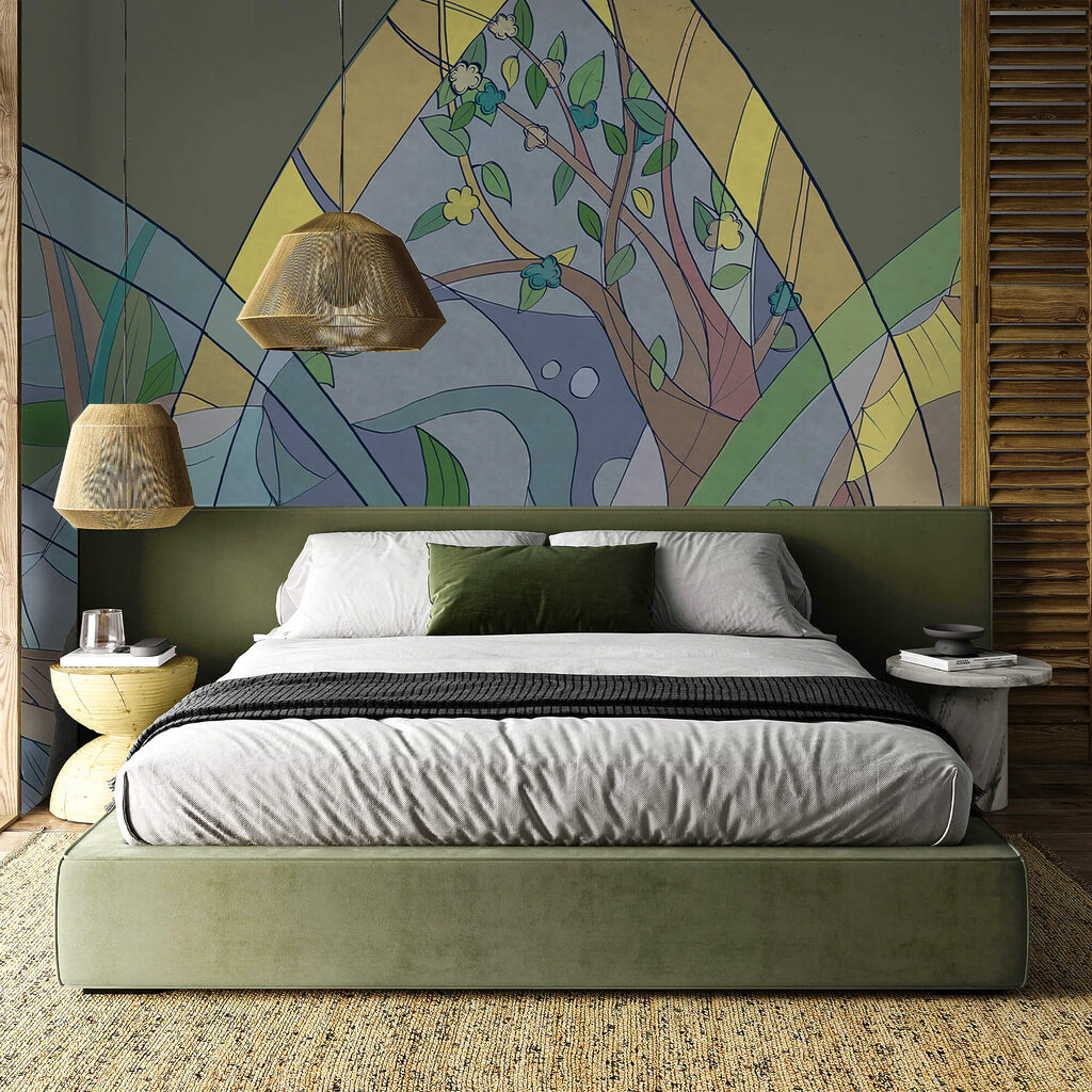 Bunte Kunst von Bäumen und Pflanzen Bunte Kunst von Bäumen und Pflanzen