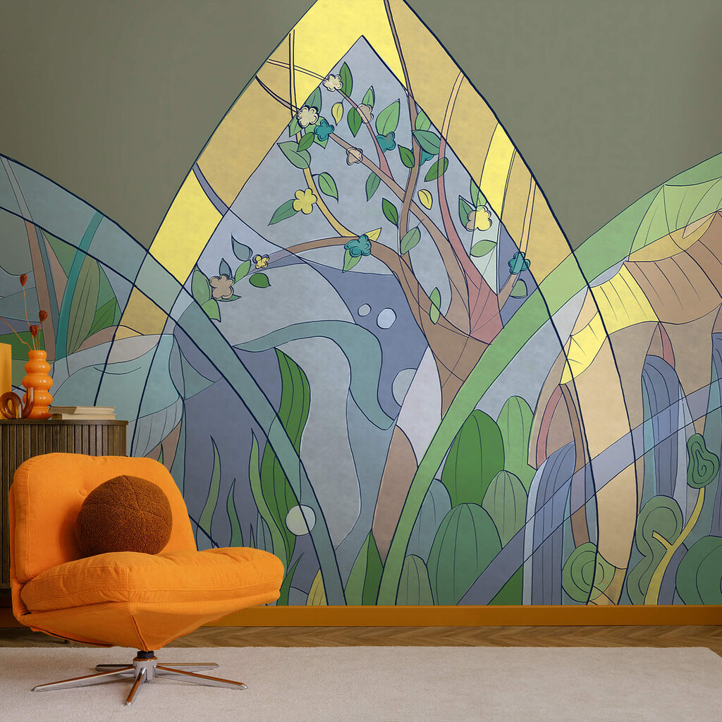 Bunte Kunst von Bäumen und Pflanzen Bunte Kunst von Bäumen und Pflanzen