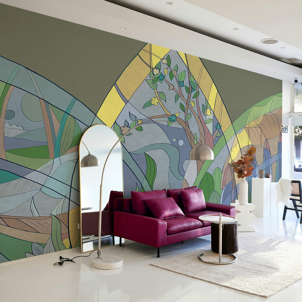Bunte Kunst von Bäumen und Pflanzen Bunte Kunst von Bäumen und Pflanzen